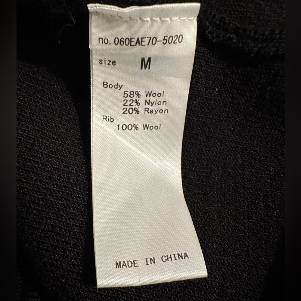 Moussy‎ Studiowear Double Zip Wool Blend Black Sweater Dress Jacket Monochrome - Picture 8 of 8